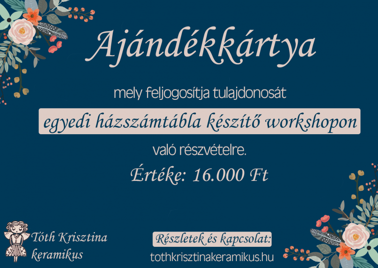 ÚJ! Ajándékkártya vásárlási lehetőség!